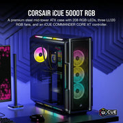CORSAIR ICUE 5000T RGB TEMPERED GLASS MID - TOWER ATX PC CASE , BLACK - SWIFT PERIPHERALS1094144