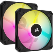 CORSAIR ICUE AF120 RGB SLIM 120MM PWM FLUID DYNAMIC BEARING FAN BLACK TWIN PACK - SWIFT PERIPHERALSCRSR0114