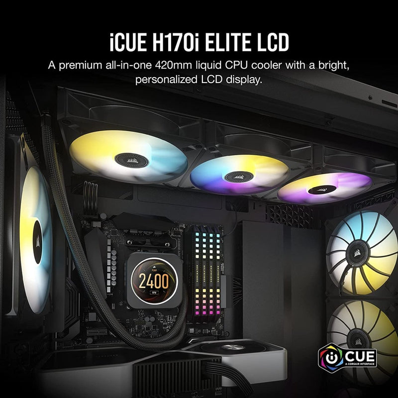 CORSAIR ICUE H170I ELITE LCD DISPLAY LIQUID CPU COOLER - SWIFT PERIPHERALSCooler-050