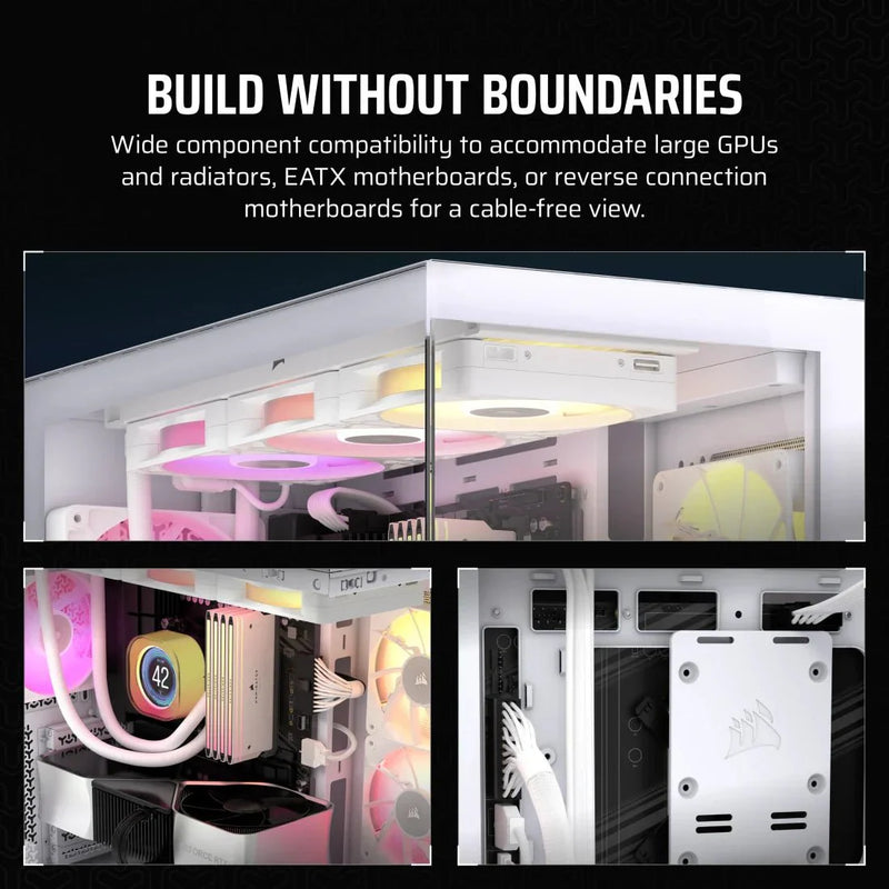 CORSAIR ICUE LINK 3500X RGB TEMPERED GLASS MID - TOWER, WHITE - SWIFT PERIPHERALSCRSR0206
