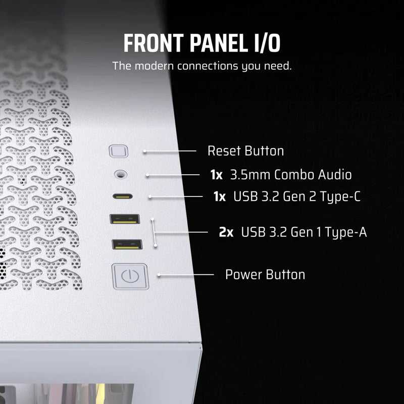 CORSAIR ICUE LINK 3500X RGB TEMPERED GLASS MID - TOWER, WHITE - SWIFT PERIPHERALSCRSR0206