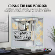 CORSAIR ICUE LINK 3500X RGB TEMPERED GLASS MID - TOWER, WHITE - SWIFT PERIPHERALSCRSR0206