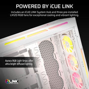 CORSAIR ICUE LINK 5000T LX RGB MID - TOWER PC CASE, WHITE - SWIFT PERIPHERALS1092244