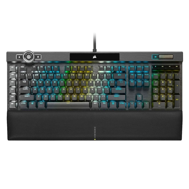CORSAIR K100 RGB OPTICAL - MECHANICAL GAMING KEYBOARD BACKLIT RGB LED CORSAIR OPX BLACK PBT KEYCAPS CH - 912A01A - NA - SWIFT PERIPHERALS1092055