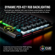 CORSAIR K100 RGB OPTICAL - MECHANICAL GAMING KEYBOARD BACKLIT RGB LED CORSAIR OPX BLACK PBT KEYCAPS CH - 912A01A - NA - SWIFT PERIPHERALS1092055