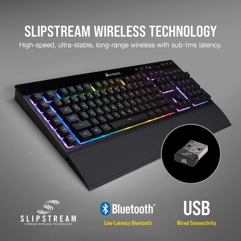 CORSAIR K57 RGB WIRELESS GAMING KEYBOARD, BLACK - SWIFT PERIPHERALS1092060