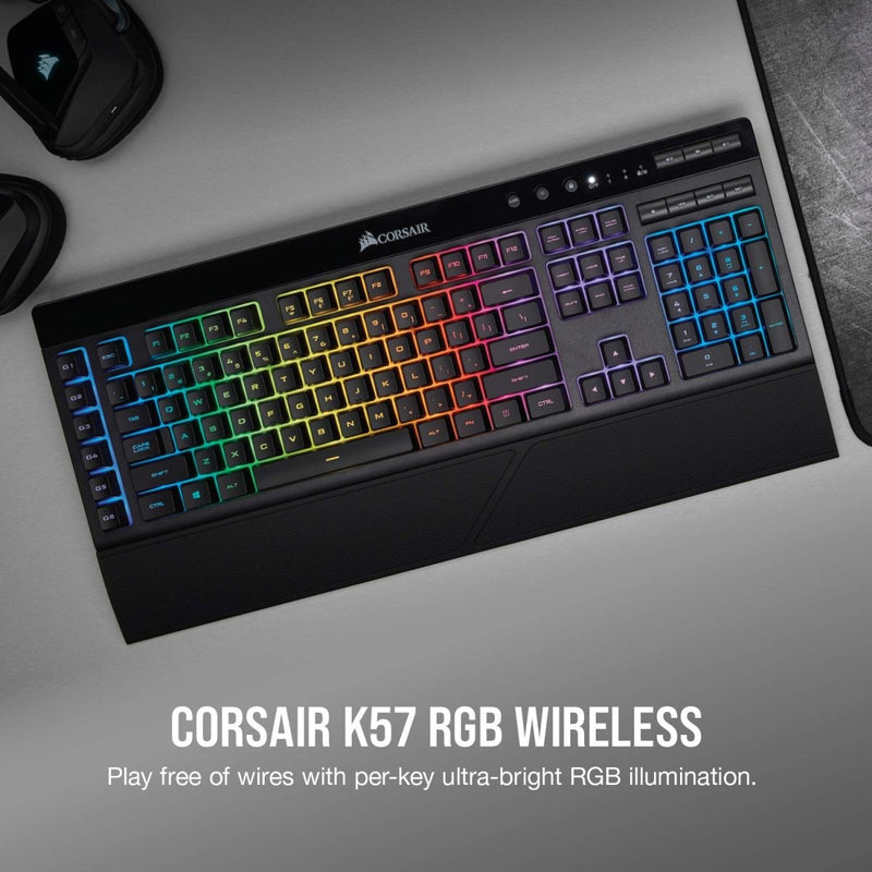 CORSAIR K57 RGB WIRELESS GAMING KEYBOARD, BLACK - SWIFT PERIPHERALS1092060