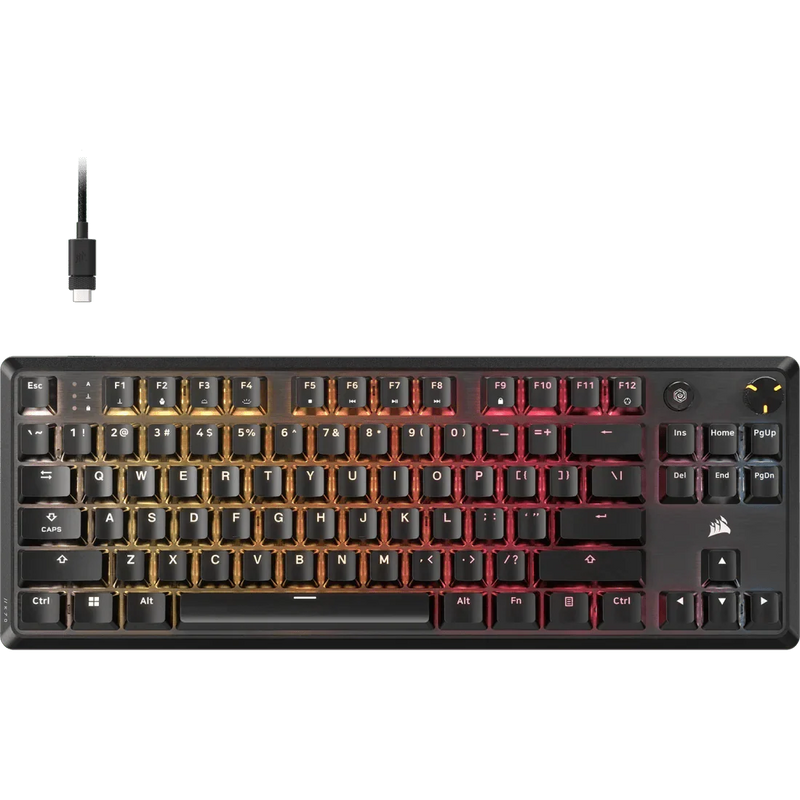 CORSAIR K70 CORE TKL TENKEYLESS MECHANICAL GAMING KEYBOARD BACKLIT RGB LED BLACK - CORSAIR MLX RED, ABS DS KEYCAPS - SWIFT PERIPHERALSCRKB0067