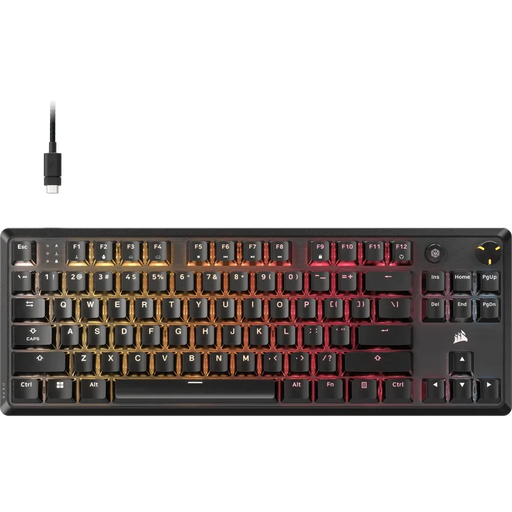 CORSAIR K70 CORE TKL TENKEYLESS MECHANICAL GAMING KEYBOARD BACKLIT RGB LED BLACK - CORSAIR MLX RED, ABS DS KEYCAPS - SWIFT PERIPHERALSCRKB0067