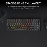 CORSAIR K70 CORE TKL TENKEYLESS MECHANICAL GAMING KEYBOARD BACKLIT RGB LED BLACK - CORSAIR MLX RED, ABS DS KEYCAPS - SWIFT PERIPHERALSCRKB0067