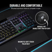 CORSAIR K70 RGB PRO MECHANICAL GAMING KEYBOARD BACKLIT RGB LED CHERRY MX SPEED BLACK PBT KEYCAPS CH - 9109410 - NA - SWIFT PERIPHERALS1092057