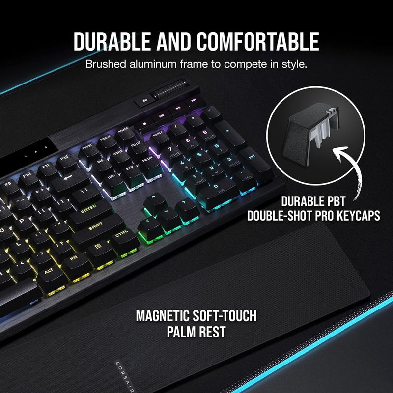 CORSAIR K70 RGB PRO MECHANICAL GAMING KEYBOARD BACKLIT RGB LED CHERRY MX SPEED BLACK PBT KEYCAPS CH - 9109410 - NA - SWIFT PERIPHERALS1092057