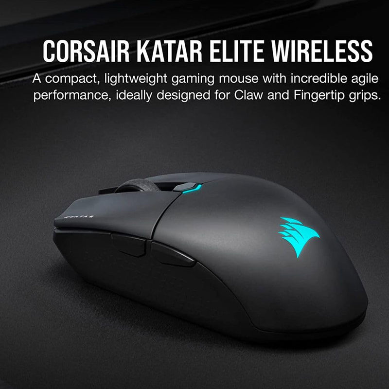 CORSAIR KATAR ELITE WIRELESS GAMING MOUSE BLACK 26000 DPI OPTICAL CH - 931C111 - AP - SWIFT PERIPHERALS1092071