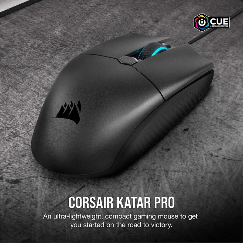 CORSAIR KATAR PRO GAMING MOUSE WIRED BLACK BACKLIT RGB LED 12400 DPI OPTICAL CH - 930C011 - AP - SWIFT PERIPHERALS1092065