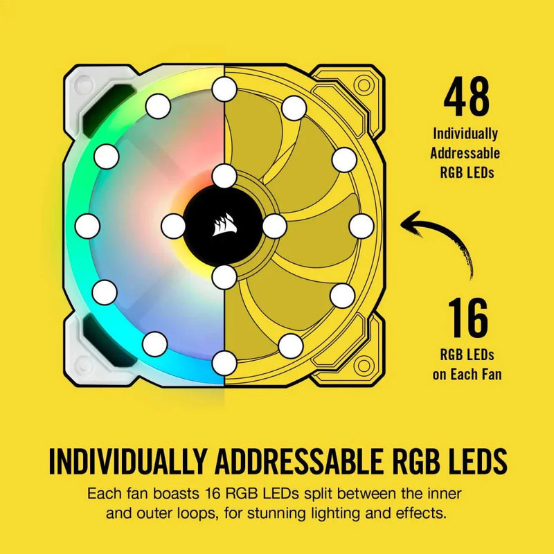 CORSAIR LL120 RGB CABINET FAN TRIPLE PACK WITH LIGHTING NODE PRO WHITE - SWIFT PERIPHERALS1085092
