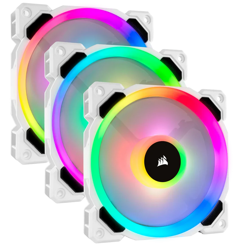 CORSAIR LL120 RGB CABINET FAN TRIPLE PACK WITH LIGHTING NODE PRO WHITE - SWIFT PERIPHERALS1085092