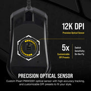 CORSAIR M55 RGB PRO AMBIDEXTROUS MULTI - GRIP GAMING MOUSE - SWIFT PERIPHERALS105105