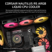 CORSAIR NAUTILUS 240 ARGB, 240MM RADIATOR, LIQUID CPU COOLER CW - 9060092 - WW - SWIFT PERIPHERALS1091847