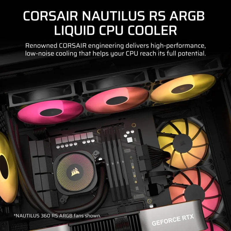 CORSAIR NAUTILUS 240 ARGB, 240MM RADIATOR, LIQUID CPU COOLER CW - 9060092 - WW - SWIFT PERIPHERALS1091847