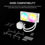 CORSAIR NAUTILUS 240 ARGB WHITE, 240MM RADIATOR, LIQUID CPU COOLER - SWIFT PERIPHERALSCRSR0220
