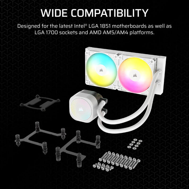CORSAIR NAUTILUS 240 ARGB WHITE, 240MM RADIATOR, LIQUID CPU COOLER - SWIFT PERIPHERALSCRSR0220