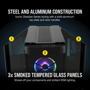 CORSAIR OBSIDIAN 500D RGB MID - TOWER SE - ATX CABINET - SWIFT PERIPHERALS100345