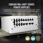 CORSAIR RM1000X SHIFT ATX 3.1 80 PLUS GOLD FULLY MODULAR POWER SUPPLY - WHITE - SWIFT PERIPHERALS1093589