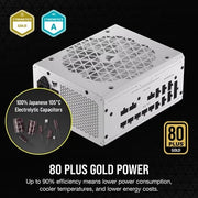 CORSAIR RM1000X SHIFT ATX 3.1 80 PLUS GOLD FULLY MODULAR POWER SUPPLY - WHITE - SWIFT PERIPHERALS1093589