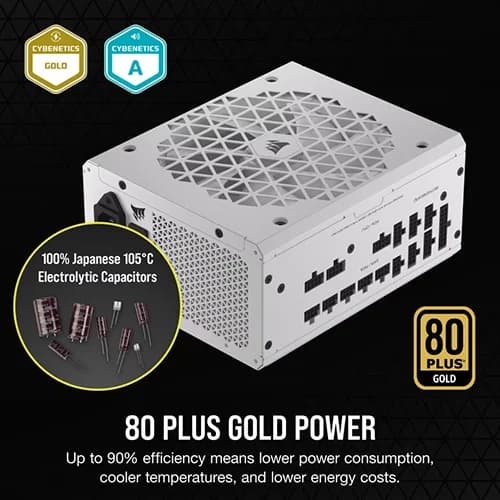 CORSAIR RM1000X SHIFT ATX 3.1 80 PLUS GOLD FULLY MODULAR POWER SUPPLY - WHITE - SWIFT PERIPHERALS1093589