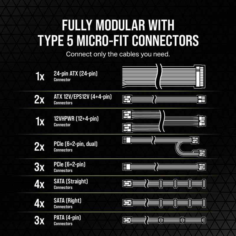 CORSAIR SF - L SERIES SF1000L FULLY MODULAR SFX POWER SUPPLIES WITH ATX 3.0 (CP - 9020246 - IN) - SWIFT PERIPHERALS1094367