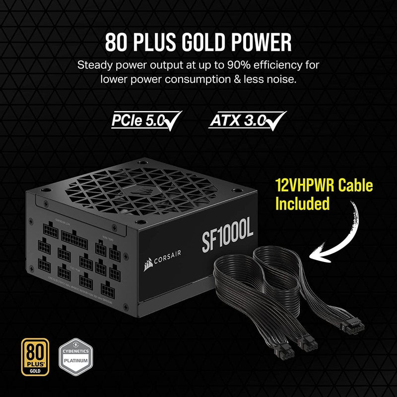 CORSAIR SF - L SERIES SF1000L FULLY MODULAR SFX POWER SUPPLIES WITH ATX 3.0 (CP - 9020246 - IN) - SWIFT PERIPHERALS1094367