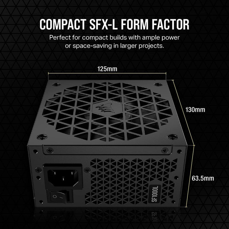 CORSAIR SF - L SERIES SF1000L FULLY MODULAR SFX POWER SUPPLIES WITH ATX 3.0 (CP - 9020246 - IN) - SWIFT PERIPHERALS1094367