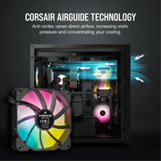 CORSAIR SP SERIES SP120 RGB ELITE 120MM RGB LED FAN WITH AIRGUIDE SINGLE PACK CO - 9050108 - WW - SWIFT PERIPHERALS1092621