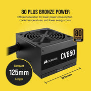 CORSAIR SPEC - 05 MID - TOWER ATX CABINET + CV650 80 PLUS BRONZE SMPS COMBO - SWIFT PERIPHERALS100352