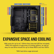 CORSAIR SPEC - 05 MID - TOWER ATX CABINET + CV650 80 PLUS BRONZE SMPS COMBO - SWIFT PERIPHERALS100352