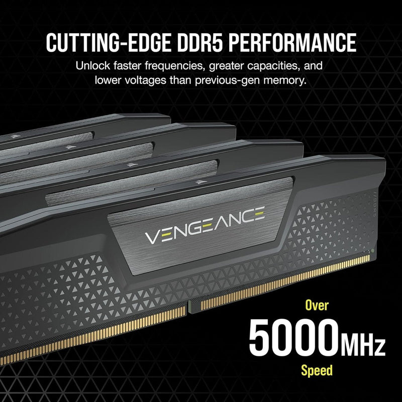CORSAIR VENGEANCE 32GB RAM (1X32GB) DDR5 DRAM 5200MHZ BLACK CMK32GX5M1B5200C40 - SWIFT PERIPHERALS1082389