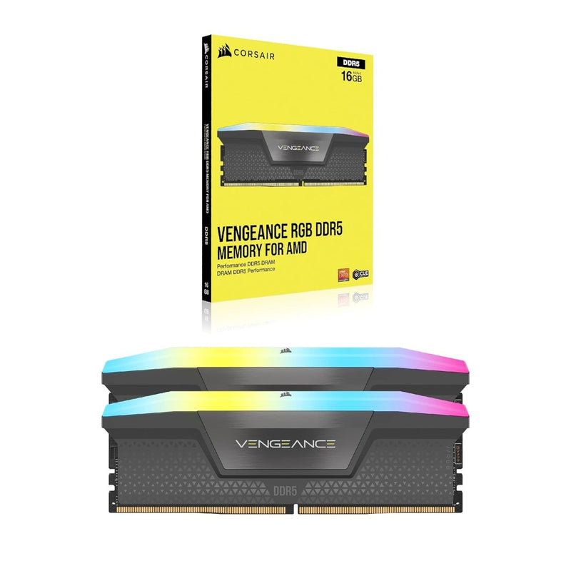 CORSAIR VENGEANCE CMH32GX5M2E6000Z36 RGB DDR5 32GB (2X16GB) DDR5 6000 CL36 - 44 - 44 - 96 1.35V AMD EXPO & INTEL XMP - GREY - SWIFT PERIPHERALS1093338
