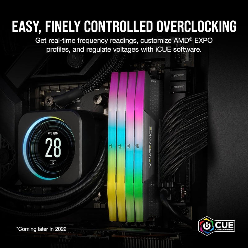 CORSAIR VENGEANCE CMH32GX5M2E6000Z36 RGB DDR5 32GB (2X16GB) DDR5 6000 CL36 - 44 - 44 - 96 1.35V AMD EXPO & INTEL XMP - GREY - SWIFT PERIPHERALS1093338