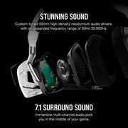 CORSAIR VOID RGB ELITE USB PREMIUM GAMING HEADSET WITH 7.1 SURROUND SOUND WHITE - SWIFT PERIPHERALSCRMX0138