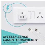 CORSECA Flash 24W 2.4A Mobile Charger with Detachable Cable - White - SWIFT PERIPHERALSDMWC2410-2P