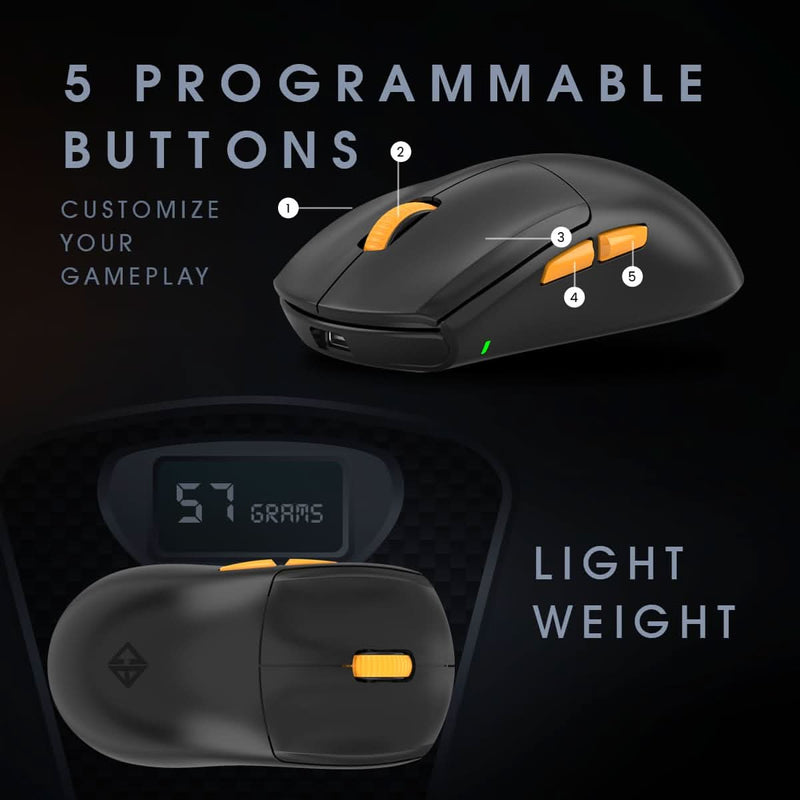 COSMIC BYTE ATLAS TRI - MODE GAMING MOUSE WIRELESS (BLACK) - SWIFT PERIPHERALS1094396