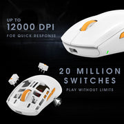 COSMIC BYTE ATLAS TRI - MODE GAMING MOUSE WIRELESS (WHITE) - SWIFT PERIPHERALS1094397