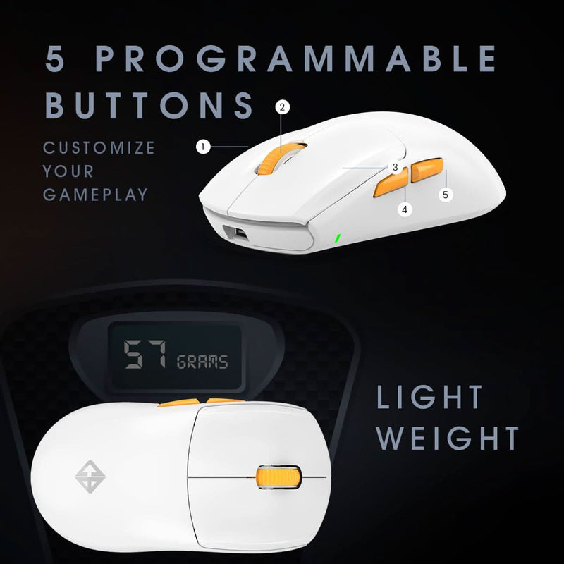COSMIC BYTE ATLAS TRI - MODE GAMING MOUSE WIRELESS (WHITE) - SWIFT PERIPHERALS1094397