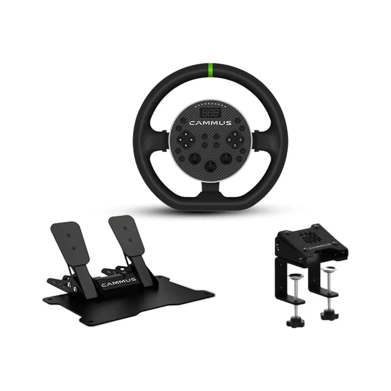COSMIC BYTE CAMMUS DIRECT DRIVE WHEEL BUNDLE - C5 STEERING WHEEL, CP5 PEDALS, CS5 DESK CLAMP - SWIFT PERIPHERALS1091517