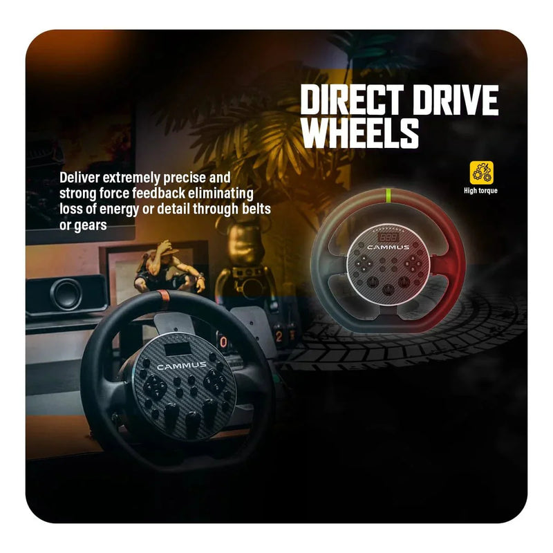COSMIC BYTE CAMMUS DIRECT DRIVE WHEEL BUNDLE - C5 STEERING WHEEL, CP5 PEDALS, CS5 DESK CLAMP - SWIFT PERIPHERALS1091517