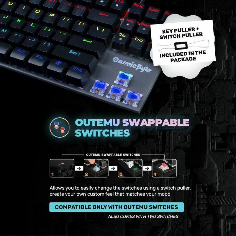 COSMIC BYTE CB - GK - 25 PANDORA GAMING KEYBOARD BLUE SWITCH - SWIFT PERIPHERALS1085066
