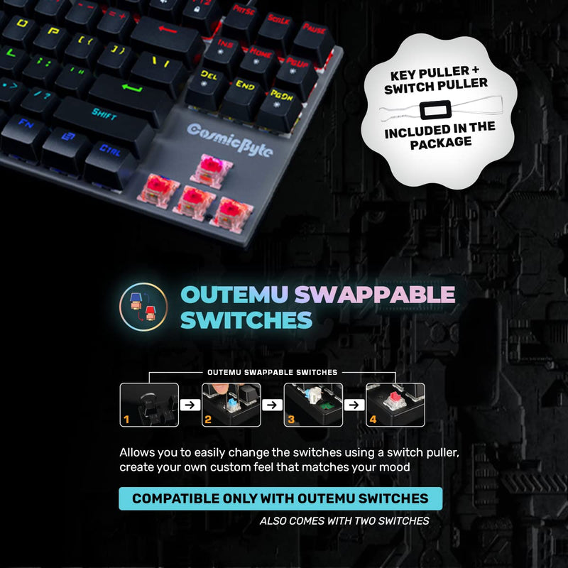 COSMIC BYTE CB - GK - 26 PANDORA GAMING KEYBOARD RED SWITCH - SWIFT PERIPHERALS1083997