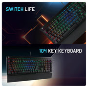 COSMIC BYTE CB - GK - 29 BLACK EYE PRO (BLACK) GAMING KEYBOARD BLUE SWITCH RGB - SWIFT PERIPHERALS1087143
