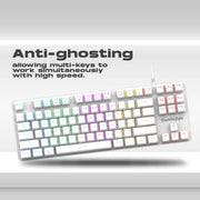 COSMIC BYTE CB - GK - 37 FIREFLY (WHITE) GAMING KEYBOARD RGB RED SWITCH WHITE - SWIFT PERIPHERALS1084403