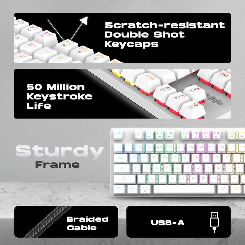 COSMIC BYTE CB - GK - 37 FIREFLY (WHITE) GAMING KEYBOARD RGB RED SWITCH WHITE - SWIFT PERIPHERALS1084403